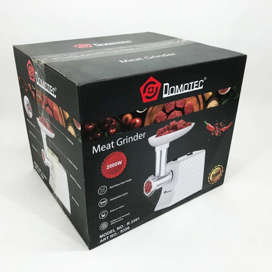М'ясорубка електрична Domotec R3391 2000W М'ясорубка в стильному дизайні з лотком для сировини