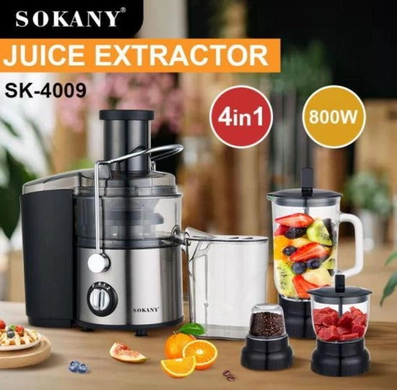 Кухонний комбайн соковижималка SOKANY SK-4009 4в1 800 Вт