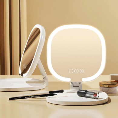Зеркало с LED подсветкой овальное складное
