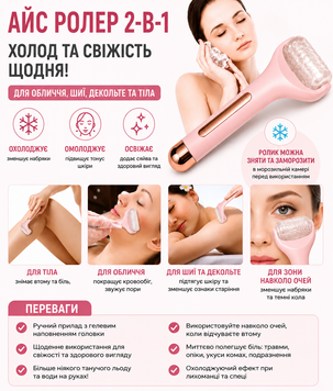 Охолоджуючий ролер масажер для обличчя гелевий кріомасаж Flbwles Ice roller