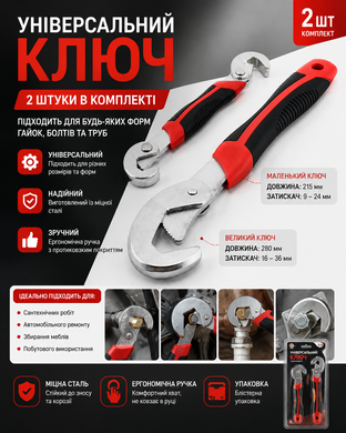Універсальний ручний гайковий ключ Snap'N Grip