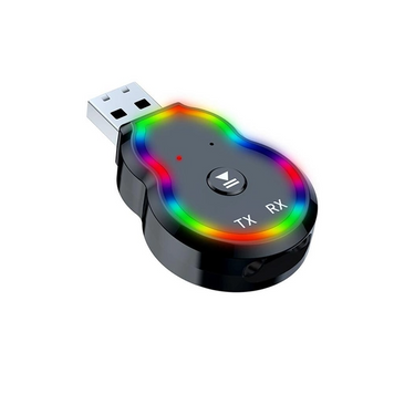 Car Audio Transmitter Colorful Light Bluetooth 5.3 Receiver 2-in-1 Adapter Q2