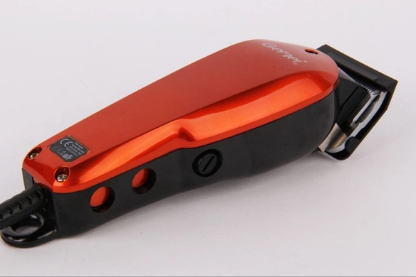 Машинка для стрижки Geemy by Gemei GM-1005 Червона електробритва для волосся та бороди від мережі з нержавіючої сталі з 4 насадками