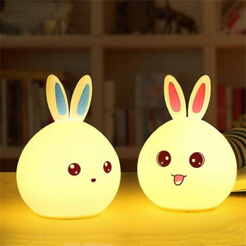 Силіконовий нічник Кролик LED RGB 7 акумуляторний режимів