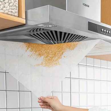 Сітка-фільтр для витяжки 43х45см / Паперовий фільтр для витяжки / Жиропоглинаючий фільтр для витяжки на липучці AND 5597