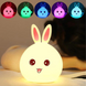 Силіконовий нічник Кролик LED RGB 7 акумуляторний режимів