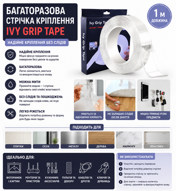 Многоразовая крепежная лента Ivy Grip Tape 1м