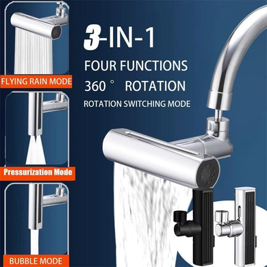 НАСАДКА -Смеситель для кухни с водопадом,поворотный барботер SHOWER HEAD AND527